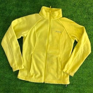 Bright Green/ Yellow Zip Up Columbia Fleece Jacket